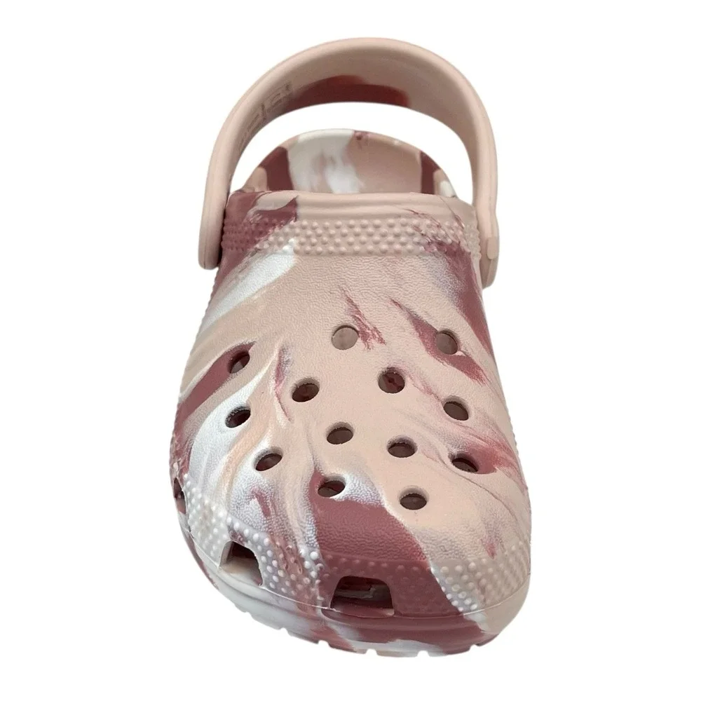 Crocs Youth Girls Marbled Classic Watercolor Clogs Size J1 Slip-on Water Sandal